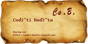Csáti Beáta névjegykártya